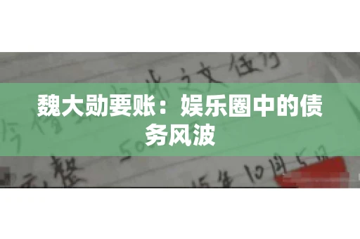 魏大勋要账：娱乐圈中的债务风波